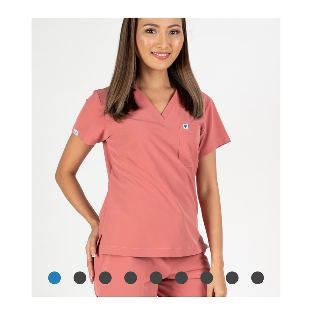 OTG Cotton scrub set in Adobe (v neck and jogger pants) Size Small